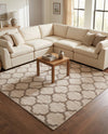Lattice Gardens Collection Area Rug -  Bloomfield (Beige and Light Brown) Square Beige and Light Brown  lifestyle 81