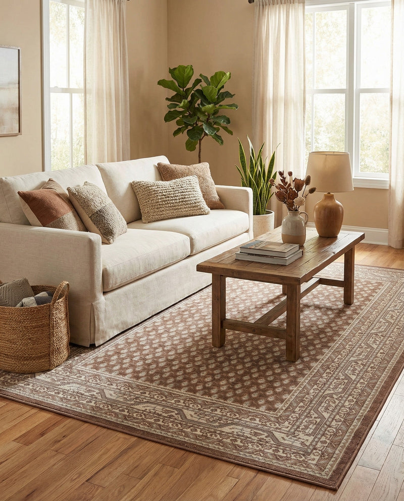 Soho Elegance Collection Area Rug -  Mercer (Brown) Rectangle Brown  lifestyle 21