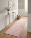 Trellis Mosaic Collection Area Rug -  Pergolatown (Light Pink) Runner Light Pink  lifestyle 58