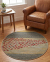 Zagros Oasis Collection Area Rug -  Kermanshah Round Blue  lifestyle 62
