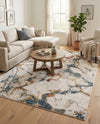 Jewel Oasis Collection Area Rug -  Opaline Rectangle White Navy  lifestyle 14
