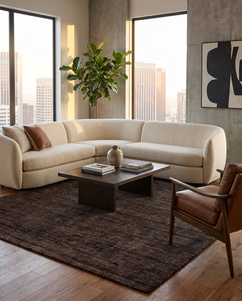 Nordic Loom Geometric Collection Area Rug - Oslo Rectangle Jet Black  lifestyle 16