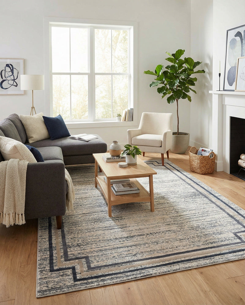 Serenity Sands Collection Area Rug -  Hushhaven Rectangle Gray  lifestyle 8