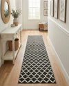 Lattice Gardens Collection Area Rug -  Bloomfield (Black) Runner Black  lifestyle 58