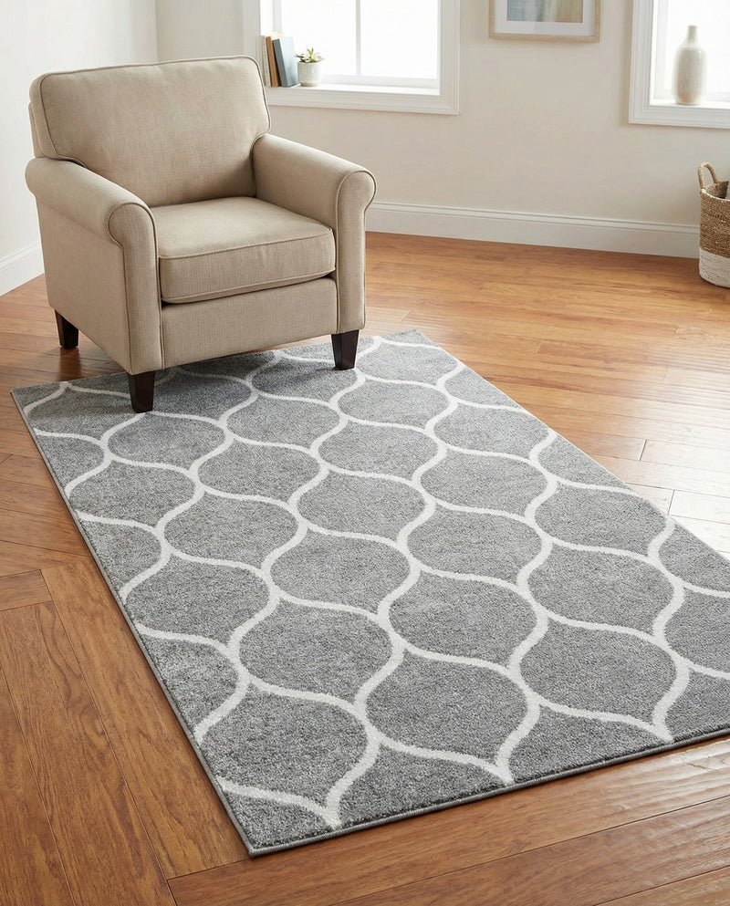 Trellis Mosaic Collection Area Rug -  Pergolatown (Light Gray) Rectangle Light Gray  lifestyle 10