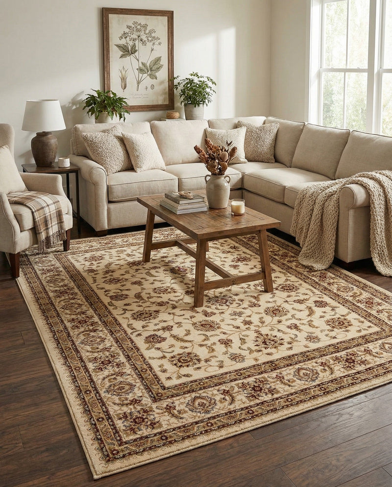 Jaipur Elegance Collection Area Rug -  Nahargarh (Cream) Rectangle Cream  lifestyle 18