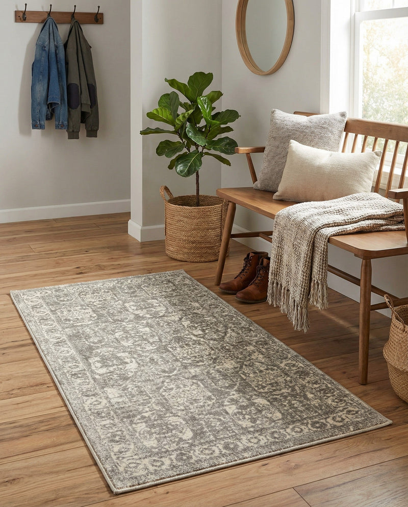 Seville Stripes Collection Area Rug -  Granada (Gray) Rectangle Gray  lifestyle 25