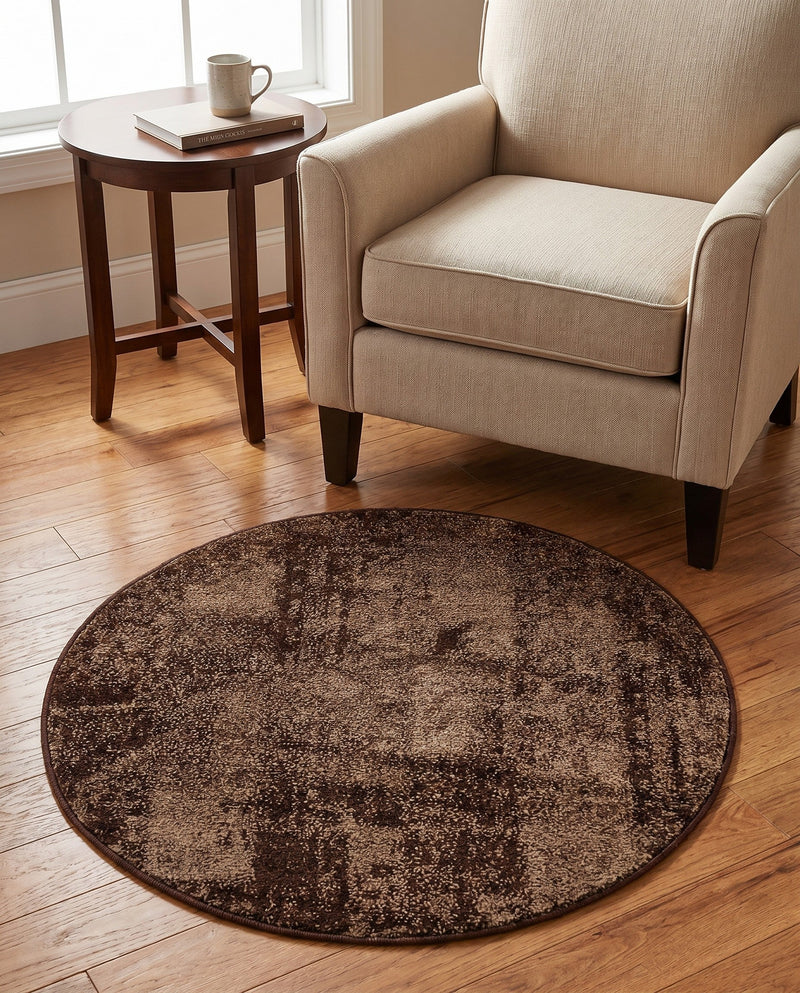 Autumn Meadow Collection Area Rug -  Harvesthill Round Brown  lifestyle 61