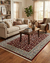 Persian Elegance Collection Area Rug -  Ardabil Rectangle Burgundy  lifestyle 50