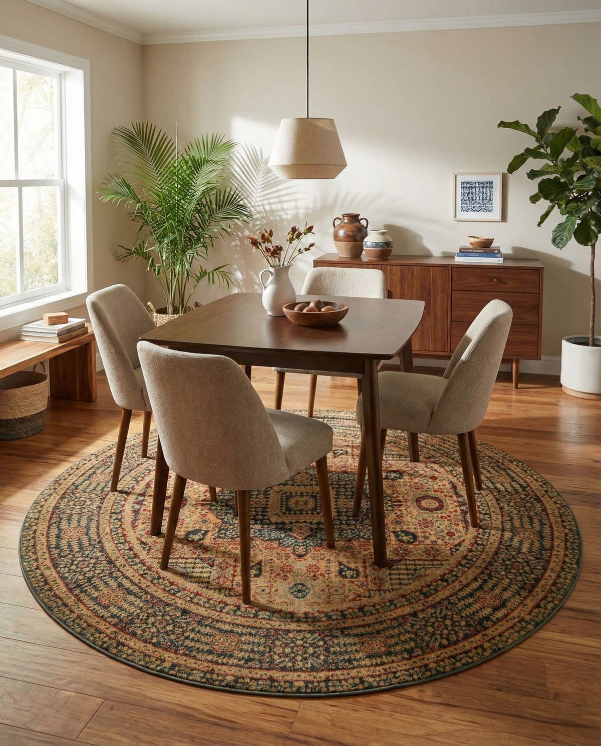 Ottoman Elegance Collection Area Rug - Sultan Round Blue  lifestyle 184
