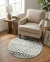Mediterranean Lattice Collection Area Rug -  Casablanca (Ivory Gray Blue) Round Ivory Gray Blue  lifestyle 84