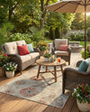 Seaside Blooms Collection Area Rug - Seychelles Rectangle Beige  lifestyle 49
