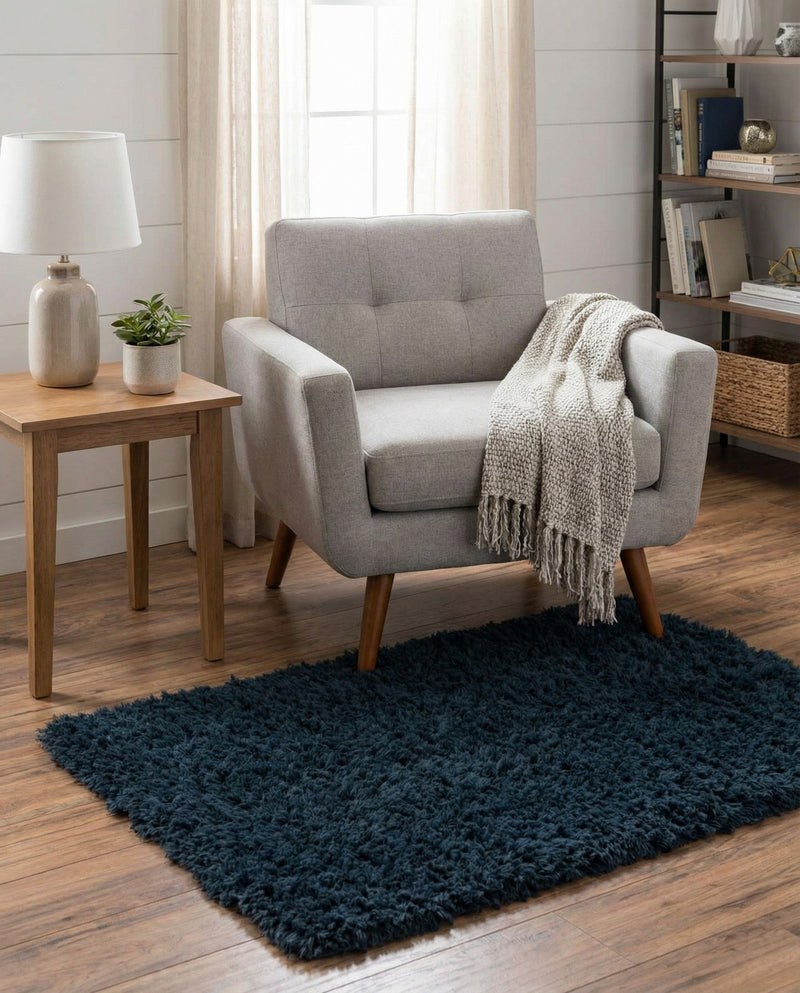 Eternal Plush Oasis Collection Area Rug -  Tranquility (Cobalt) Rectangle Cobalt  lifestyle 11