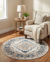 Cambridge Classics Collection Area Rug -  Magdalene (Cream) Round Cream  lifestyle 44