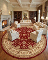 Jaipur Elegance Collection Area Rug -  Nahargarh (Red) Round Red  lifestyle 47