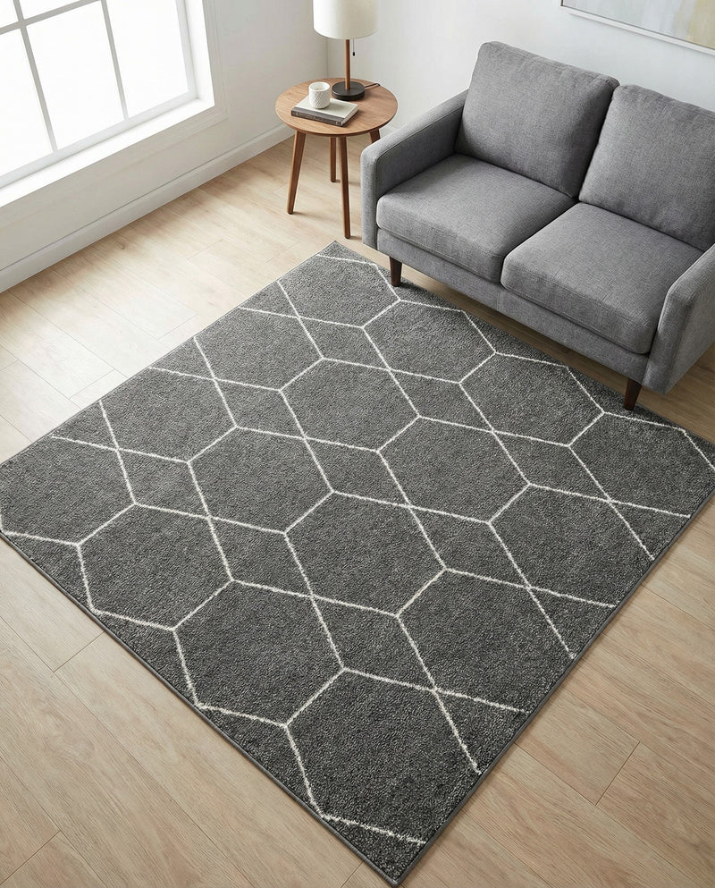 Trellis Mosaic Collection Area Rug - Arborville (Light Gray) Square Light Gray  lifestyle 48