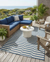 Seaside Stripes Collection Area Rug - Cabana (Blue) Rectangle Blue  lifestyle 21