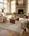 Cozy Cove Shag Collection Area Rug -  Harbor Rectangle Ivory  lifestyle 48
