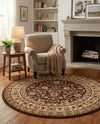 Jaipur Elegance Collection Area Rug -  Nahargarh (Brown) Round Brown  lifestyle 85