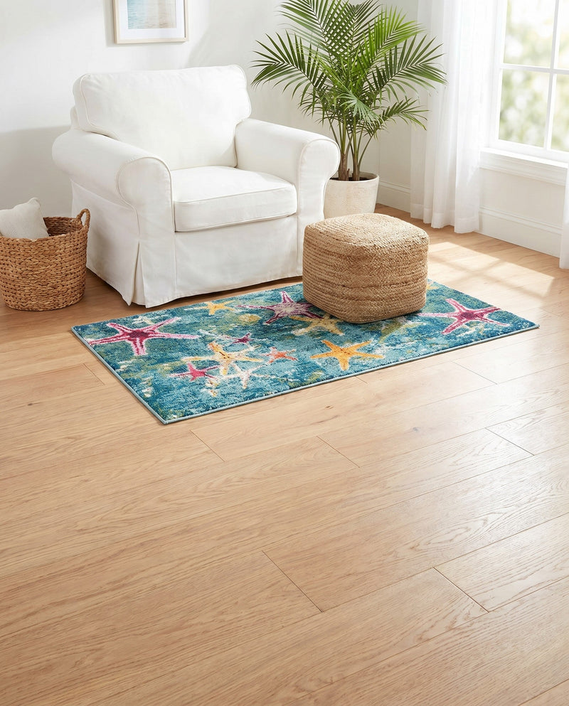 Sorrento Shores Collection Area Rug - Positano Rectangle Navy Blue  lifestyle 28