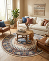 Eden Oasis Collection Area Rug -  Refuge (Cream) Round Cream  lifestyle 56