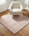 Berber Lattice Shag Collection Area Rug - Atlas (Light Pink) Square Light Pink  lifestyle 28