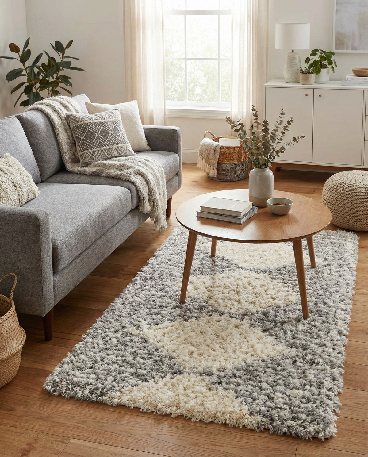 Eternal Plush Oasis Collection Area Rug -  Bliss Rectangle Pearl and Gray  lifestyle 36