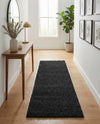 Solid Shag Seaside Collection Area Rug - Azure Cove (Charcoal) Runner Charcoal  lifestyle 46