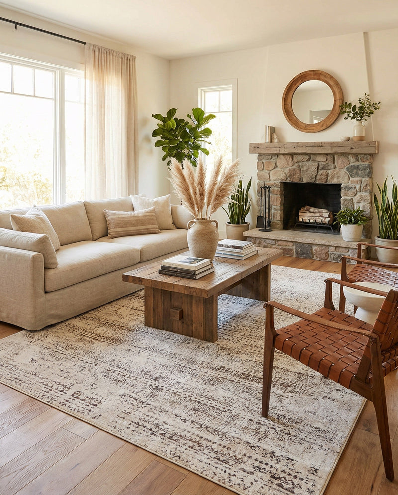 Sanctuary Retreat Collection Area Rug -  Refuge Rectangle Chocolate Brown  lifestyle 34