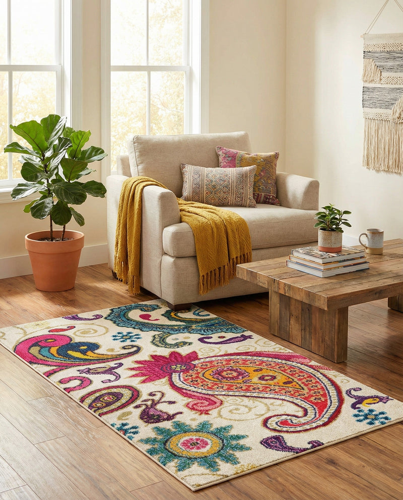 Marrakesh Elegance Collection Area Rug -  Beni Rectangle Cream  lifestyle 17