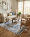 Savannah Series Collection Area Rug -  Augusta (Sky blue) Rectangle Sky blue  lifestyle 14