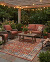 Patio Heritage Collection Area Rug -  Eden Rectangle Antique Red  lifestyle 29