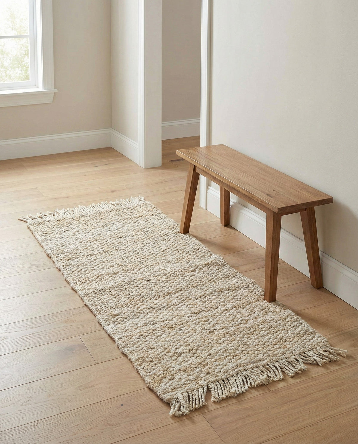 Savannah Jute Collection Area Rug - Seashore Runner Ivory  lifestyle 200