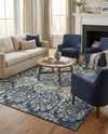 Savannah Elegance Collection Area Rug -  Forsyth Rectangle Navy Blue  lifestyle 35