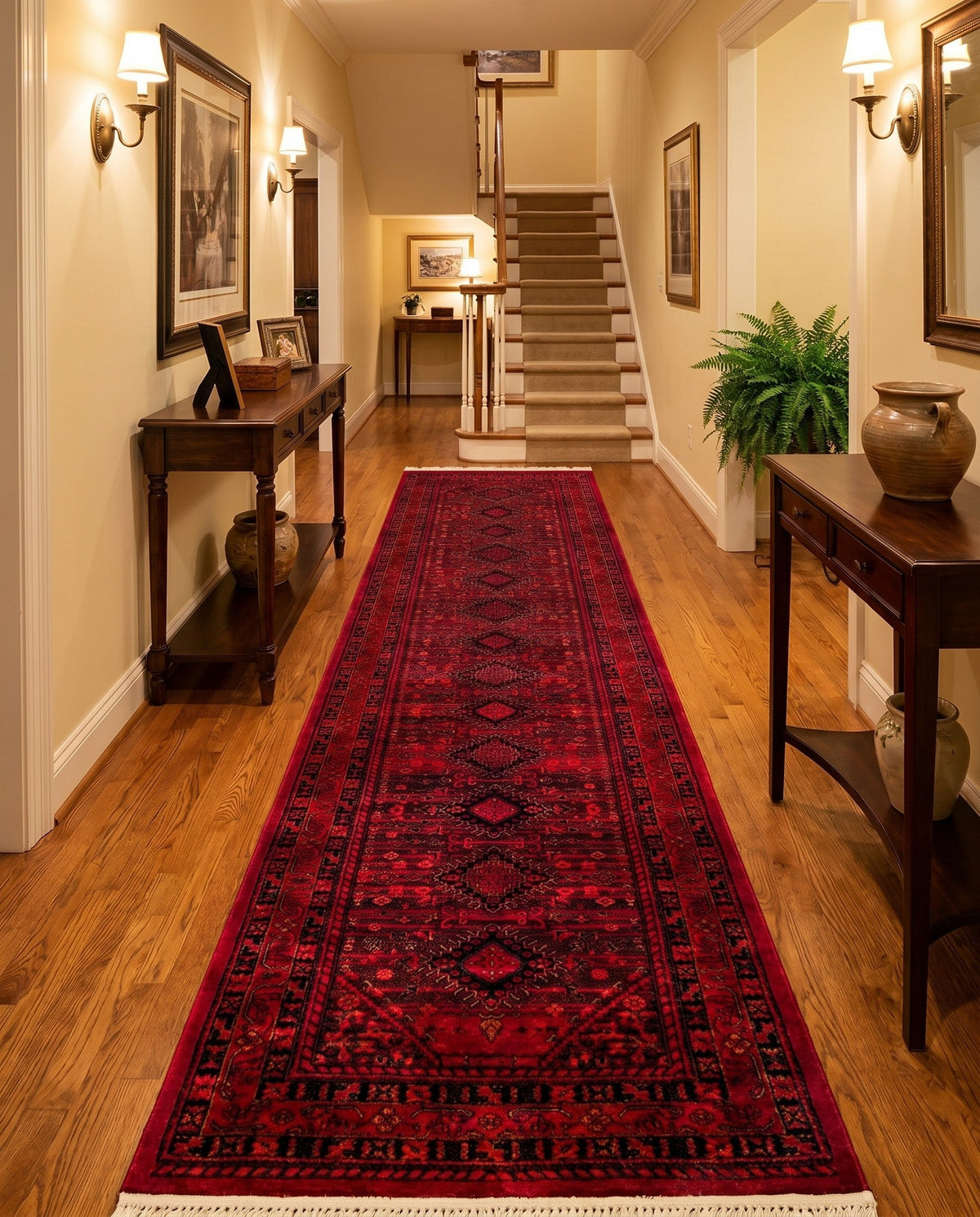 Samarkand Elegance Collection Area Rug -  Zarafshan Runner Red  lifestyle 97
