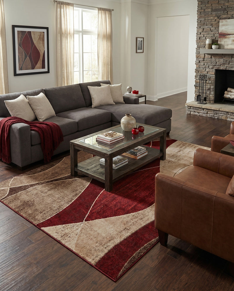 Autumn Meadow Collection Area Rug -  Emberglow Rectangle Multi  lifestyle 9
