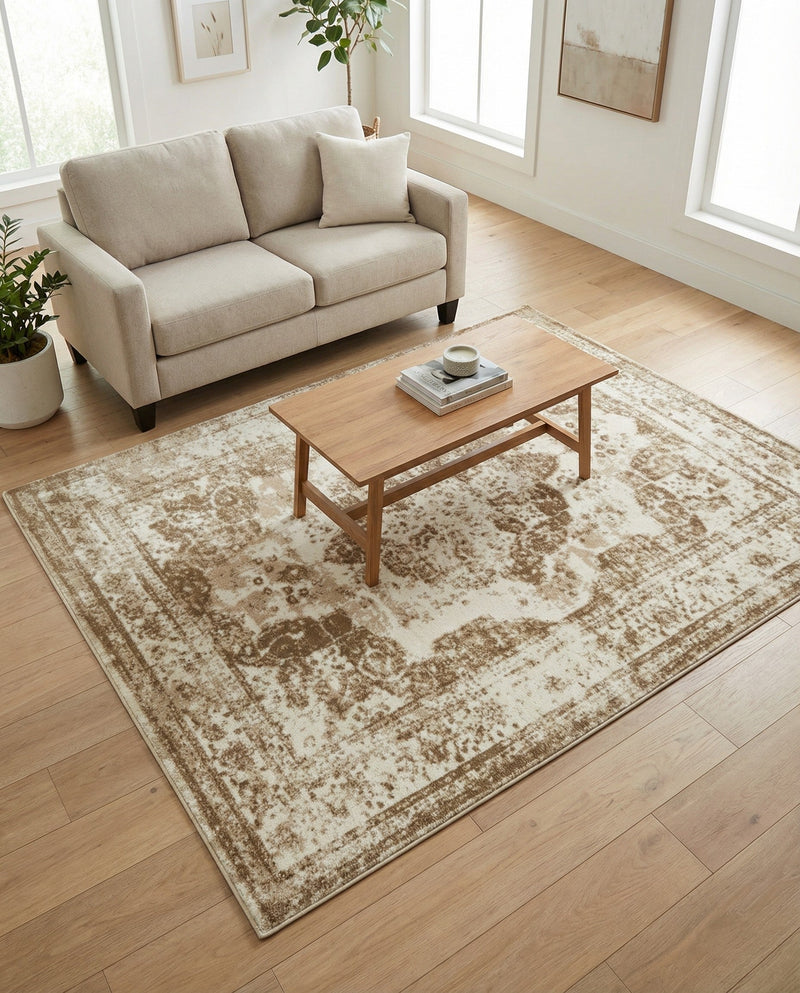 Riviera Elegance Collection Area Rug -  Menton (Beige) Rectangle Beige  lifestyle 45