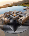 Urban Terrace Collection Area Rug -  Astoria (Black and White) Round Black and White  lifestyle 54