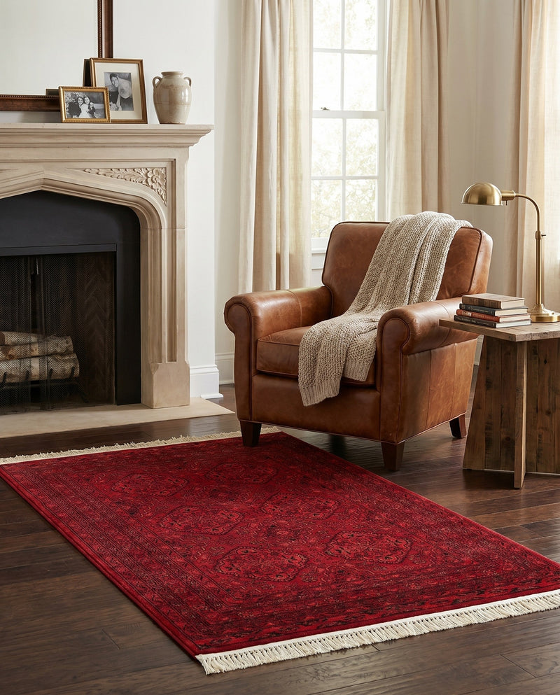 Samarkand Elegance Collection Area Rug -  Samanid Rectangle Red  lifestyle 23
