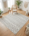 Marrakech Lattice Collection Area Rug - Medina (Ivory) Square Ivory  lifestyle 48