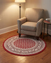 Soho Elegance Collection Area Rug -  Mercer (Red) Round Red  lifestyle 53