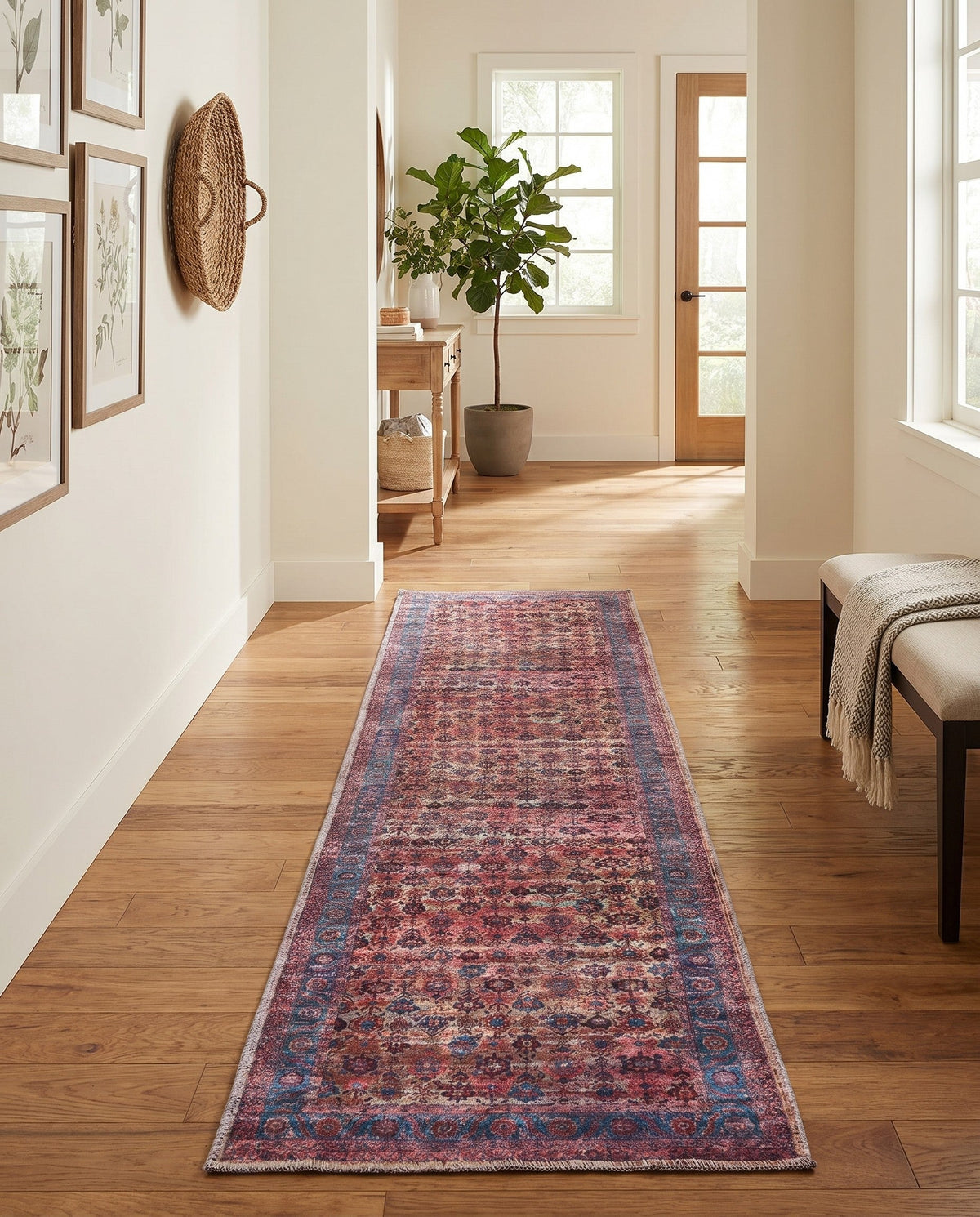 Zahara Oasis Collection Area Rug -  Meknes Runner Antique Pink  lifestyle 105