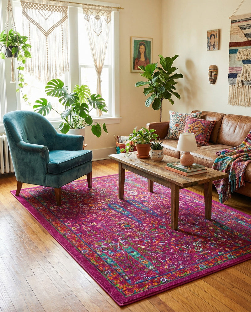 Caribbean Cove Collection Area Rug -  Tobago Rectangle Pink  lifestyle 57