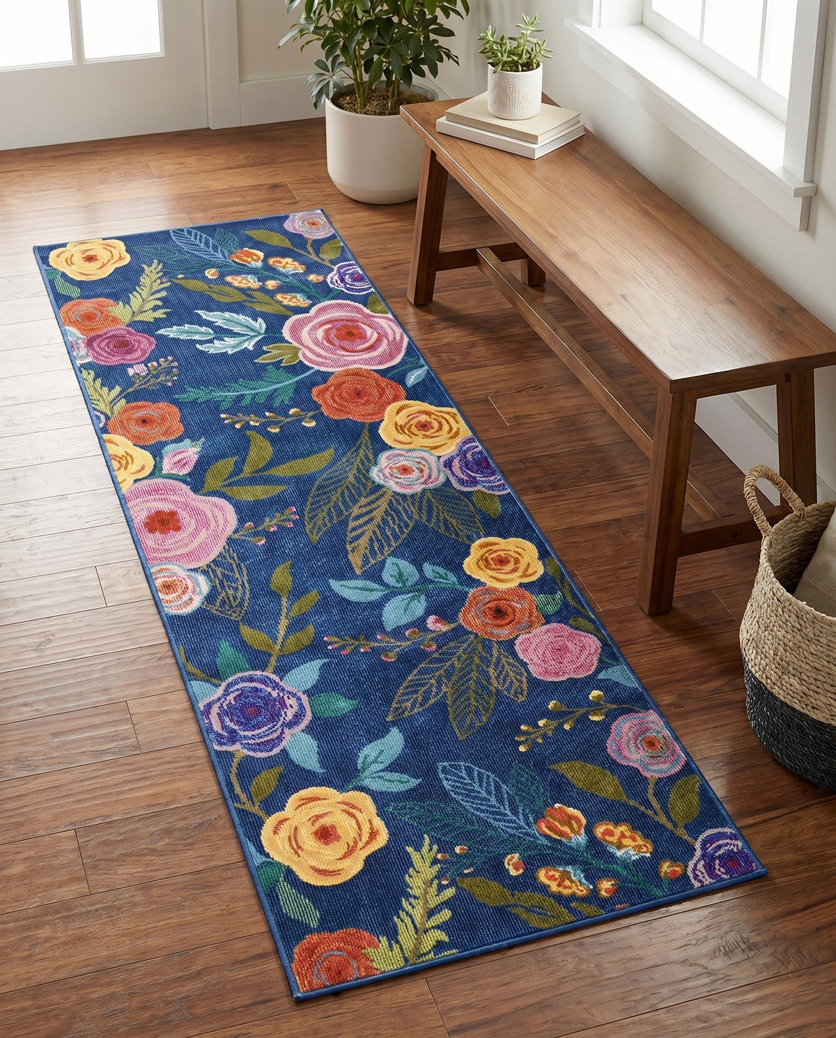 Meadow Breeze Collection Area Rug -  Petal Runner Blue  lifestyle 223