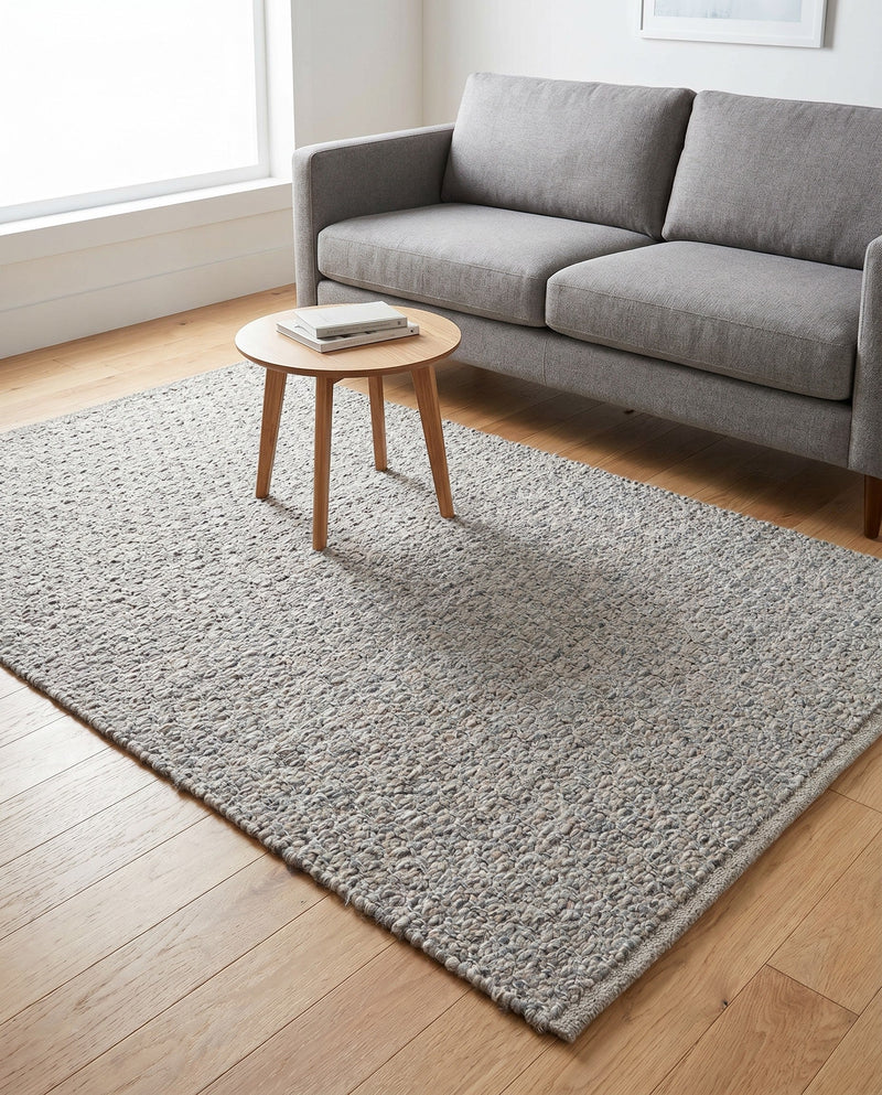 Trellis Wool Collection Area Rug - Cobbles Rectangle Gray  lifestyle 27