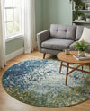 Marrakesh Elegance Collection Area Rug -  Boujad Round Blue  lifestyle 58