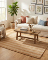 Hampton Stripes Wool Collection Area Rug - Montauk Rectangle Latte Brown  lifestyle 61