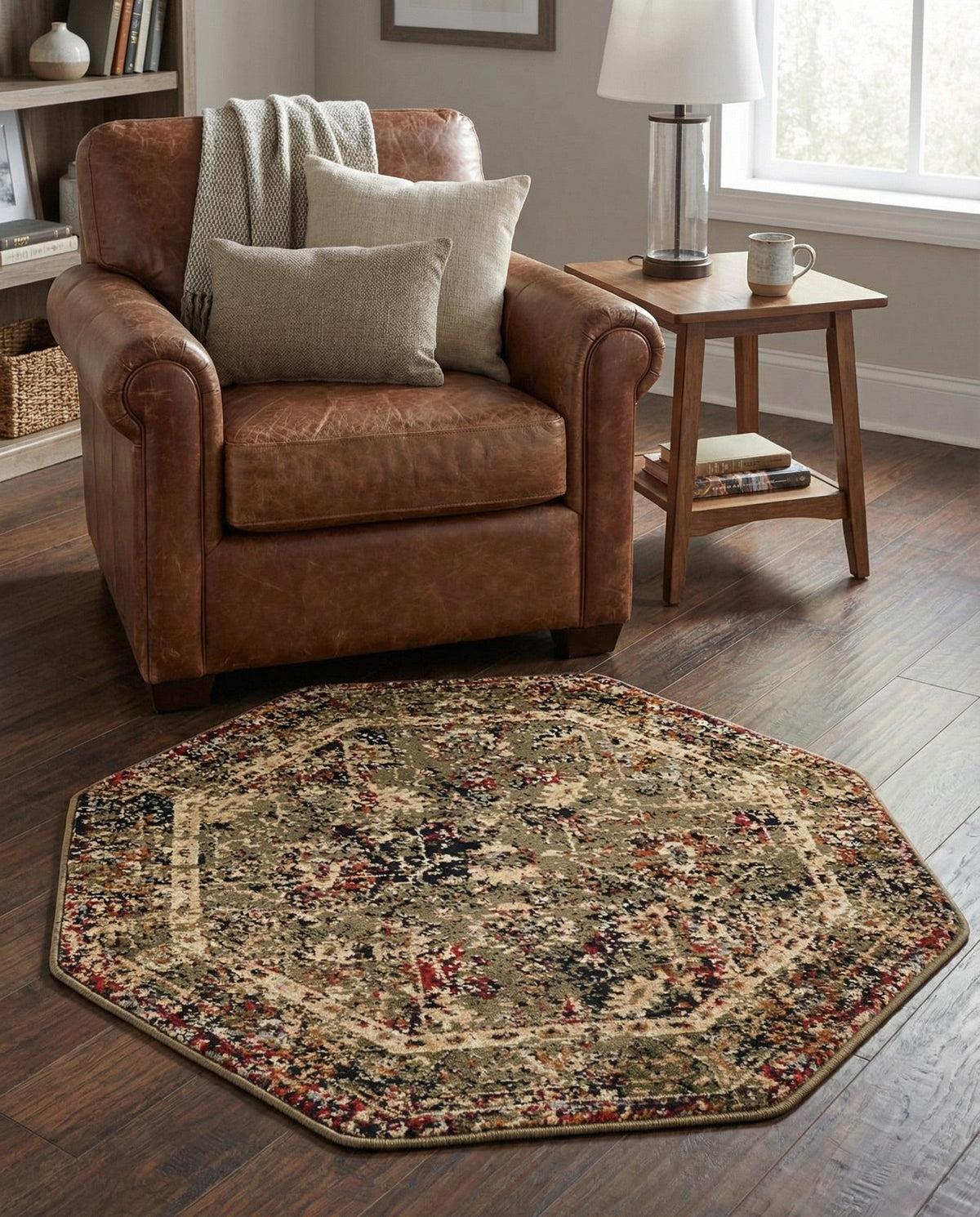 Neptune Elegance Collection Area Rug -  Galatea (Green) Octagon Green  lifestyle 77