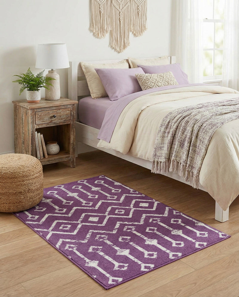 Marrakech Lattice Collection Area Rug - Medina (Violet) Rectangle Violet  lifestyle 10