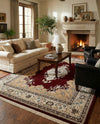 Persian Elegance Collection Area Rug - Isfahan Rectangle Burgundy  lifestyle 25